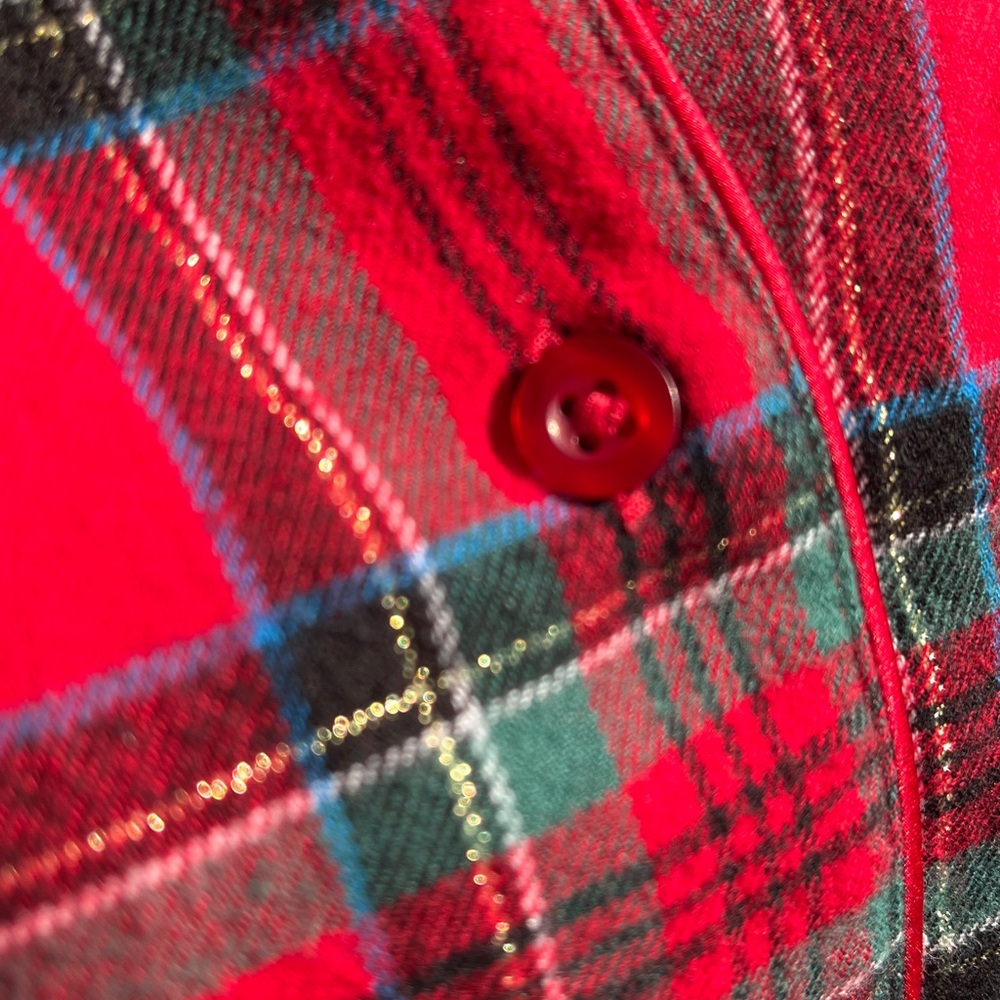 Talbots Cotton Flannel Pajama Top & Pants‎ Set 2 Pieces Womens XL Red Plaid Soft - Picture 7 of 17